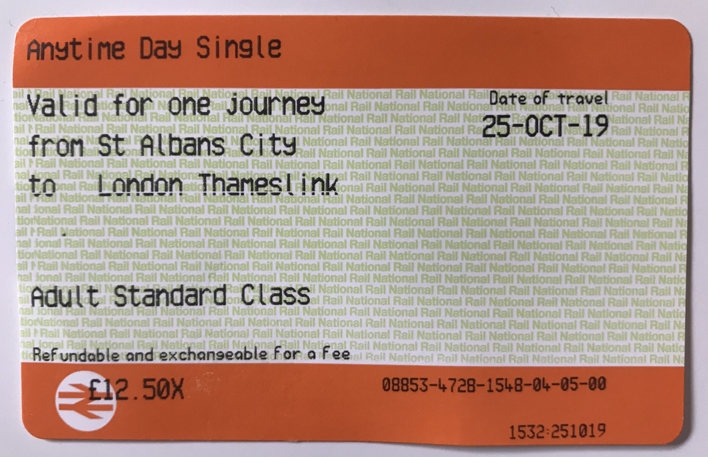 Anytime Day Single Ticket of National Rail