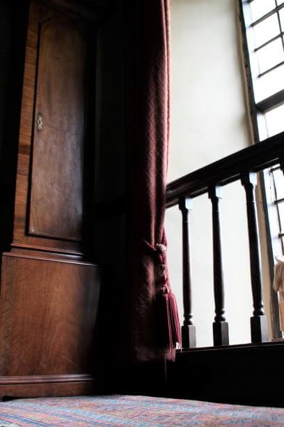 staircases and clock at Hill Top