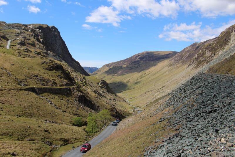 A view of Honister Pass from Honister Slate Mine