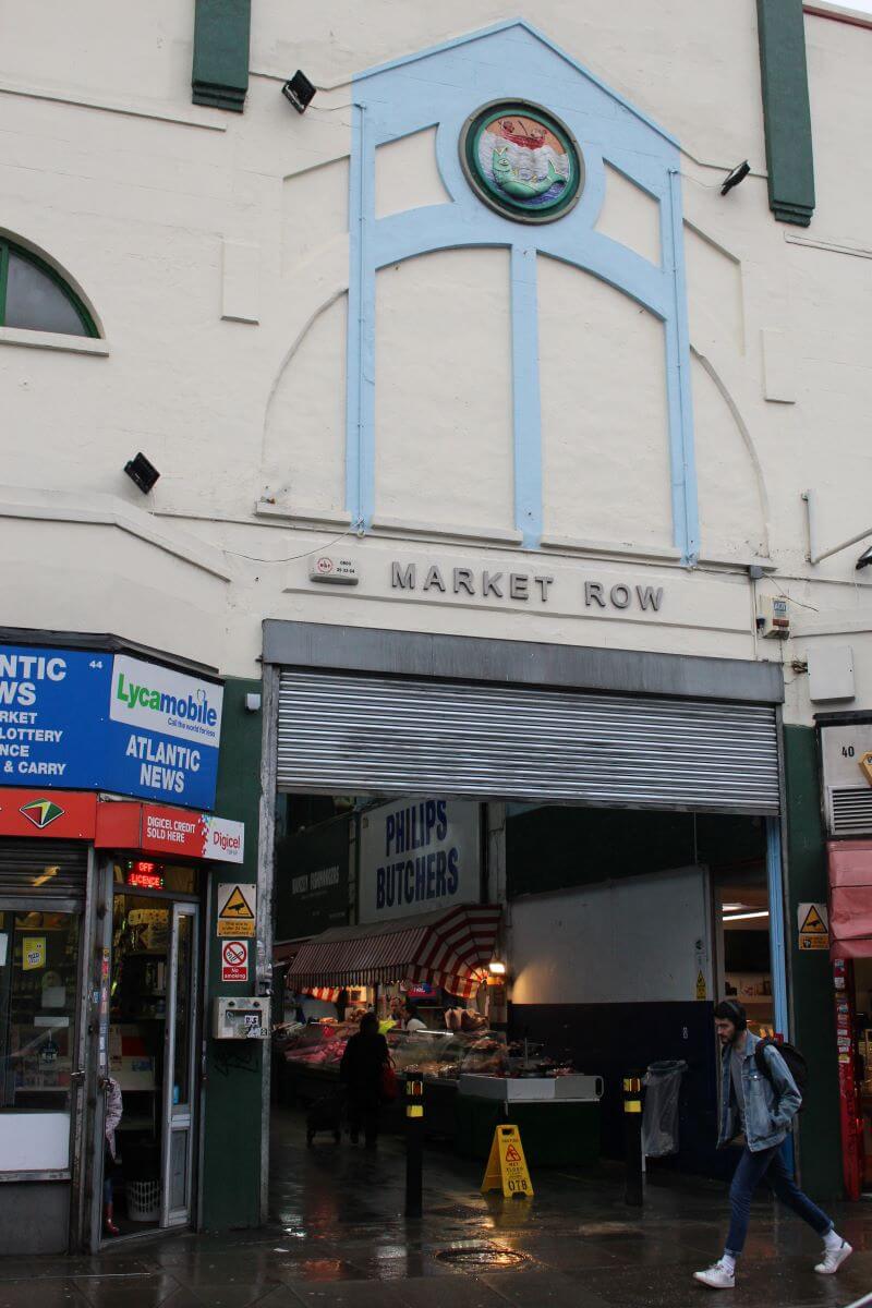 The entrance of Market Row in Brixton