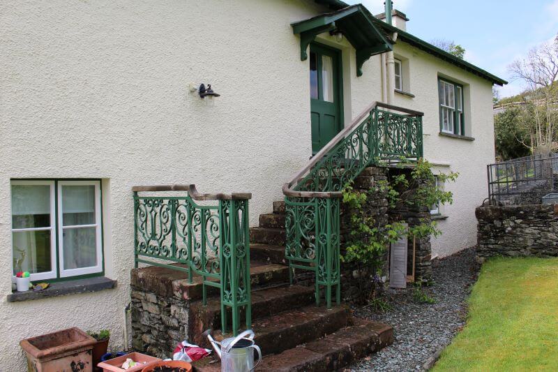 Staircases to the Gardens at Castle Cottage