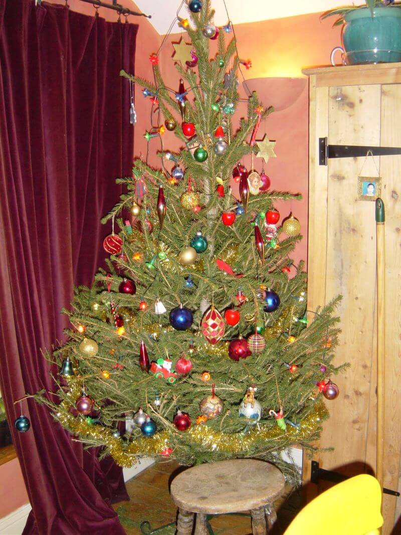 Christmas tree with various decoration