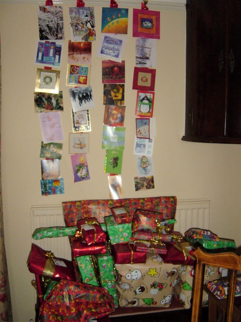 Christmas cards and presents