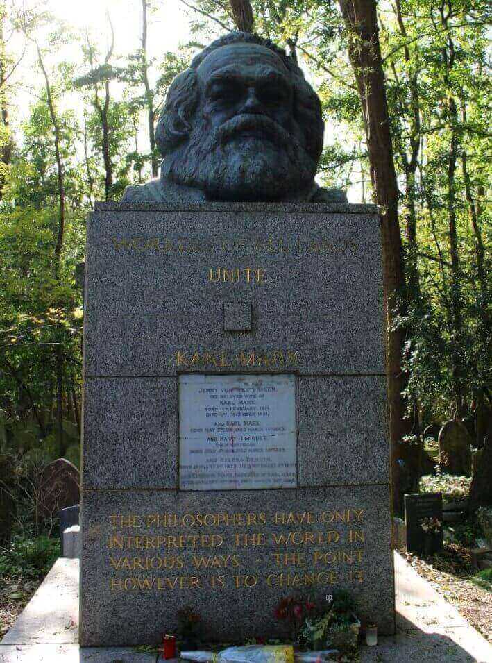 The tomb of Karl Marx at Highgate Cemetery East