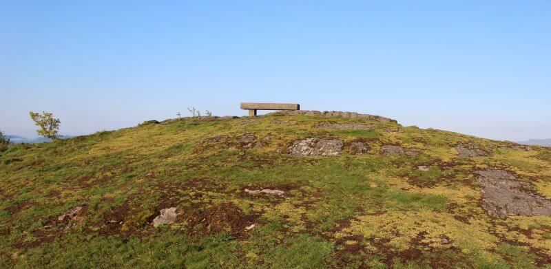 a bench at the top of Orrest Head