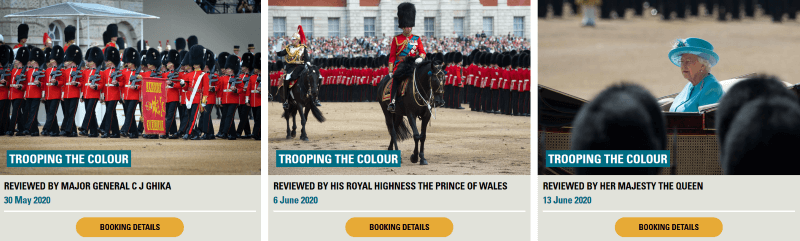 Trooping the colour Ticket Booking Site