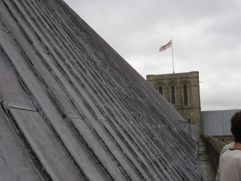 roof of the nave and the tower at Wichester Cathedral