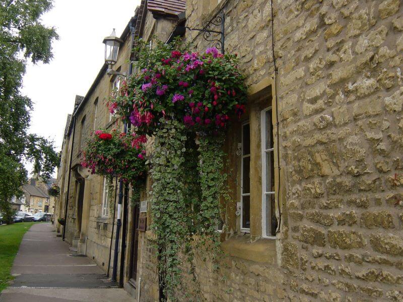 Hanging flowers at Chipping Campden