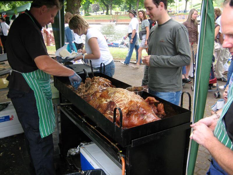 roasted pork at Evesham Festival