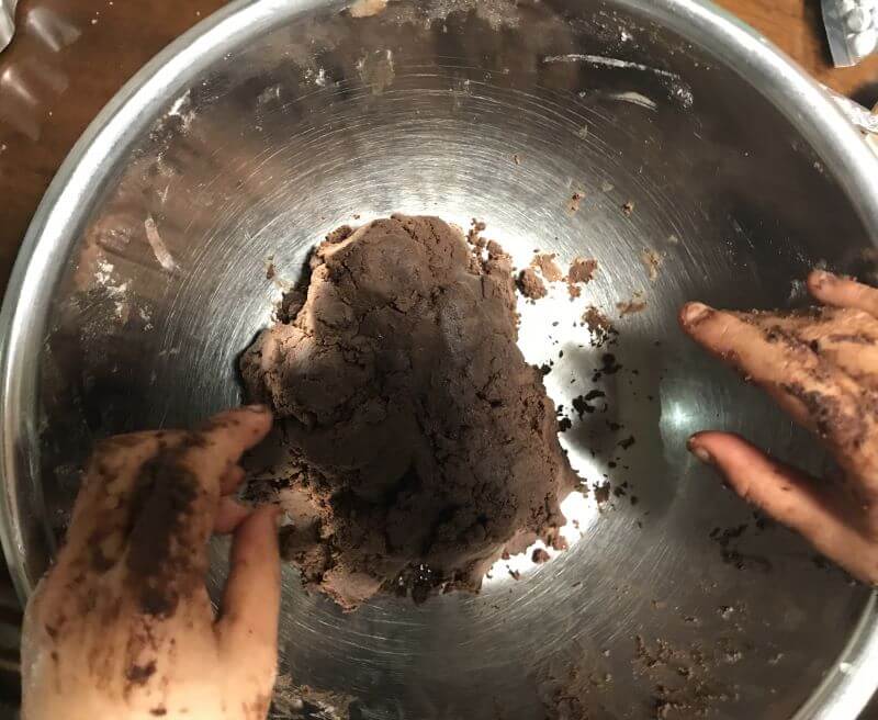 making chocolate pastry