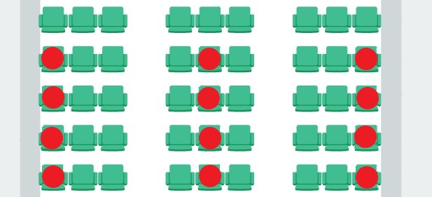 which seat can be used a footrest at JAL seat map