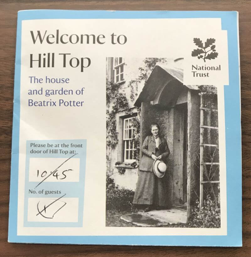 entrance ticket of Hill Top