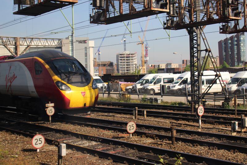 train near Manchester Piccadilly Station