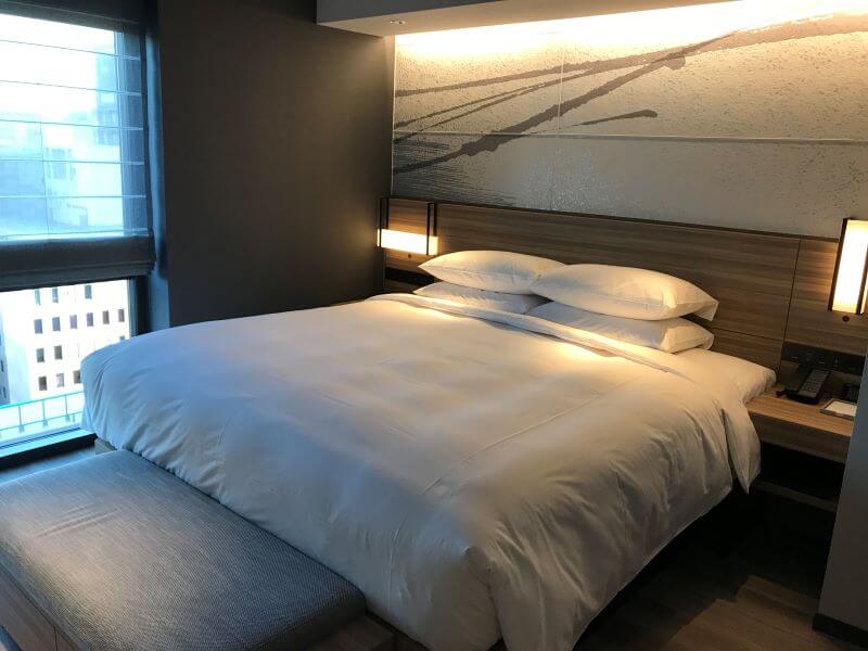 King bed at Courtyard by Marriott Osaka Hommachi