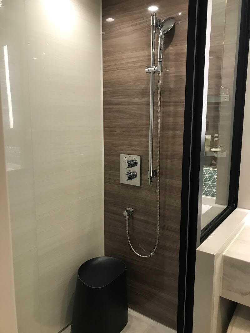 Shower room of a king room at Courtyard by Marriott Osaka Hommachi