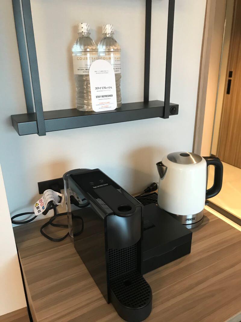 coffee machine and a pot at Courtyard by Marriott Osaka Hommachi