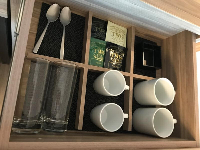 coffee cups and ta set for guests at Courtyard by Marriott Osaka Hommachi