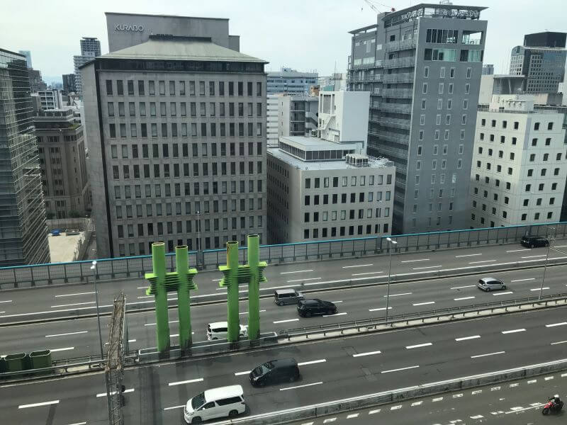 View from the window of a king room at Courtyard by Marriott Osaka Hommachi