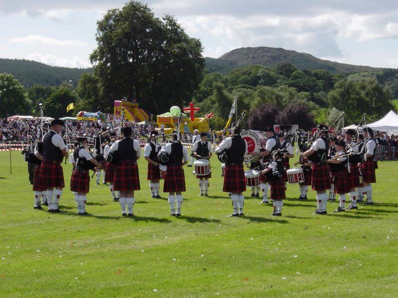 Bagpipe performance at Bute Highland Games