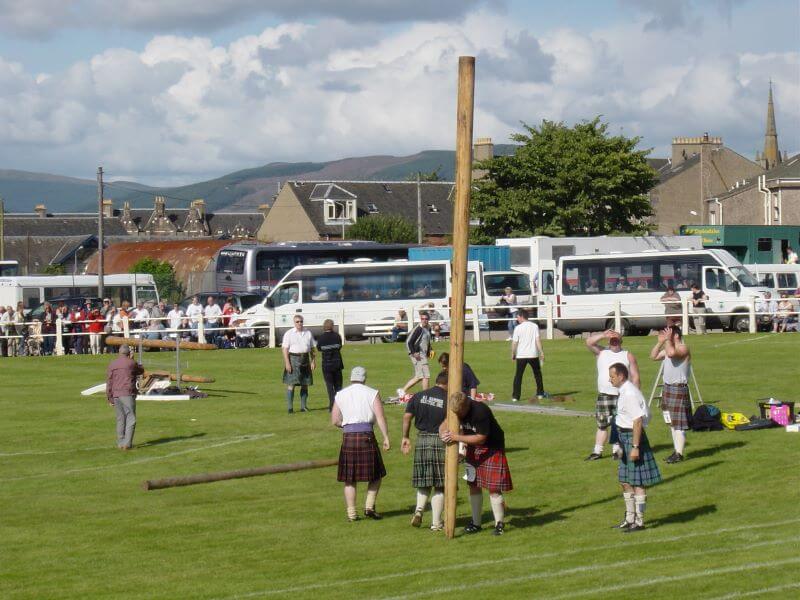 Tossing the Caber at Bute Highland Games