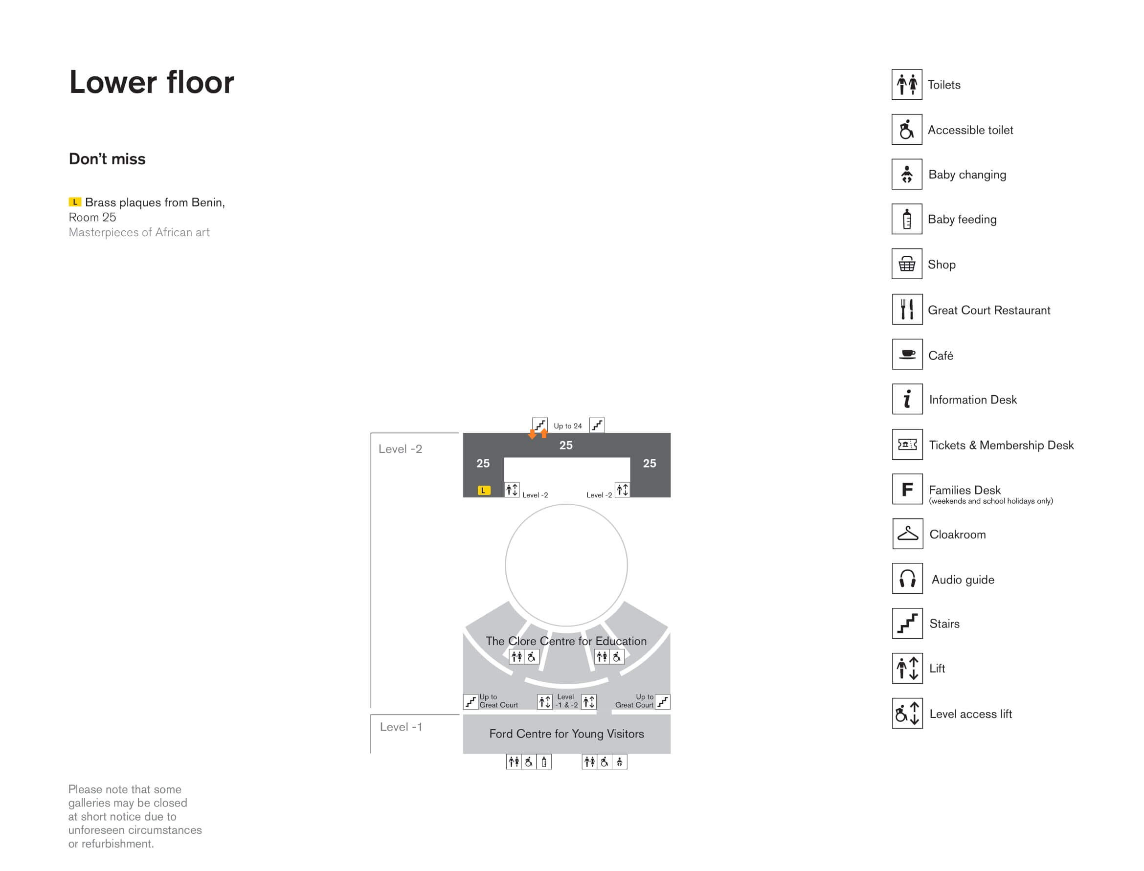 best route of Lower floor at British_Museum_Map