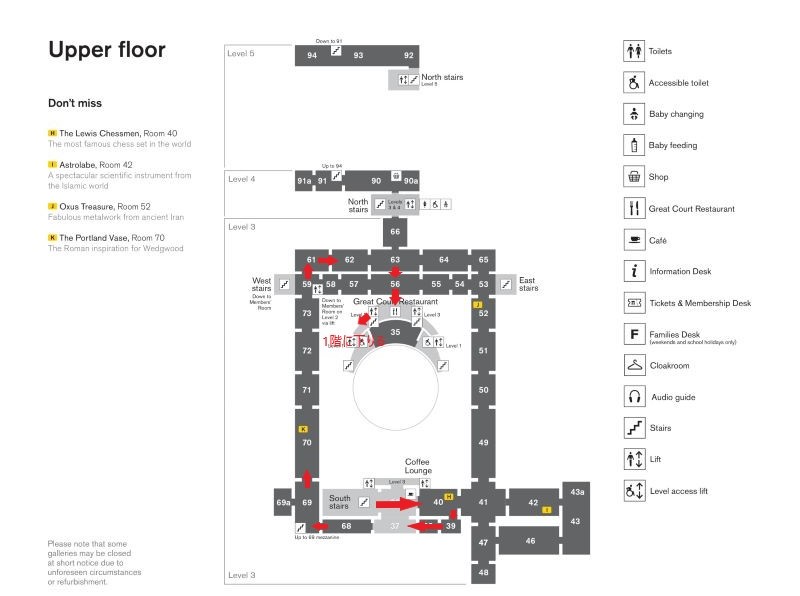 British Museum Map of Upper Floor