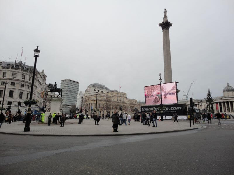 Trafalgar Square in 1st January