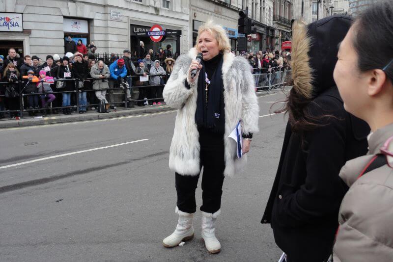 a reporter at New Year's Day Parade