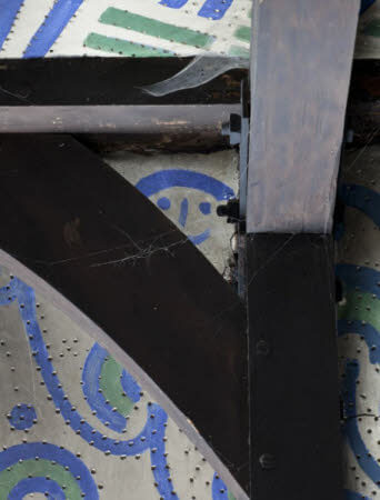 Tempera on plaster, Smiley Face as part of a painted ceiling decoration