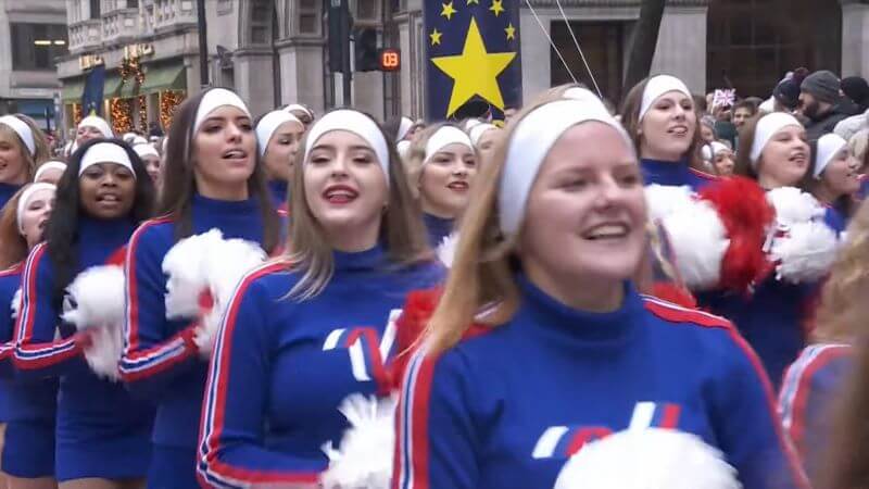 cheerleading at London New Year's Day Parade