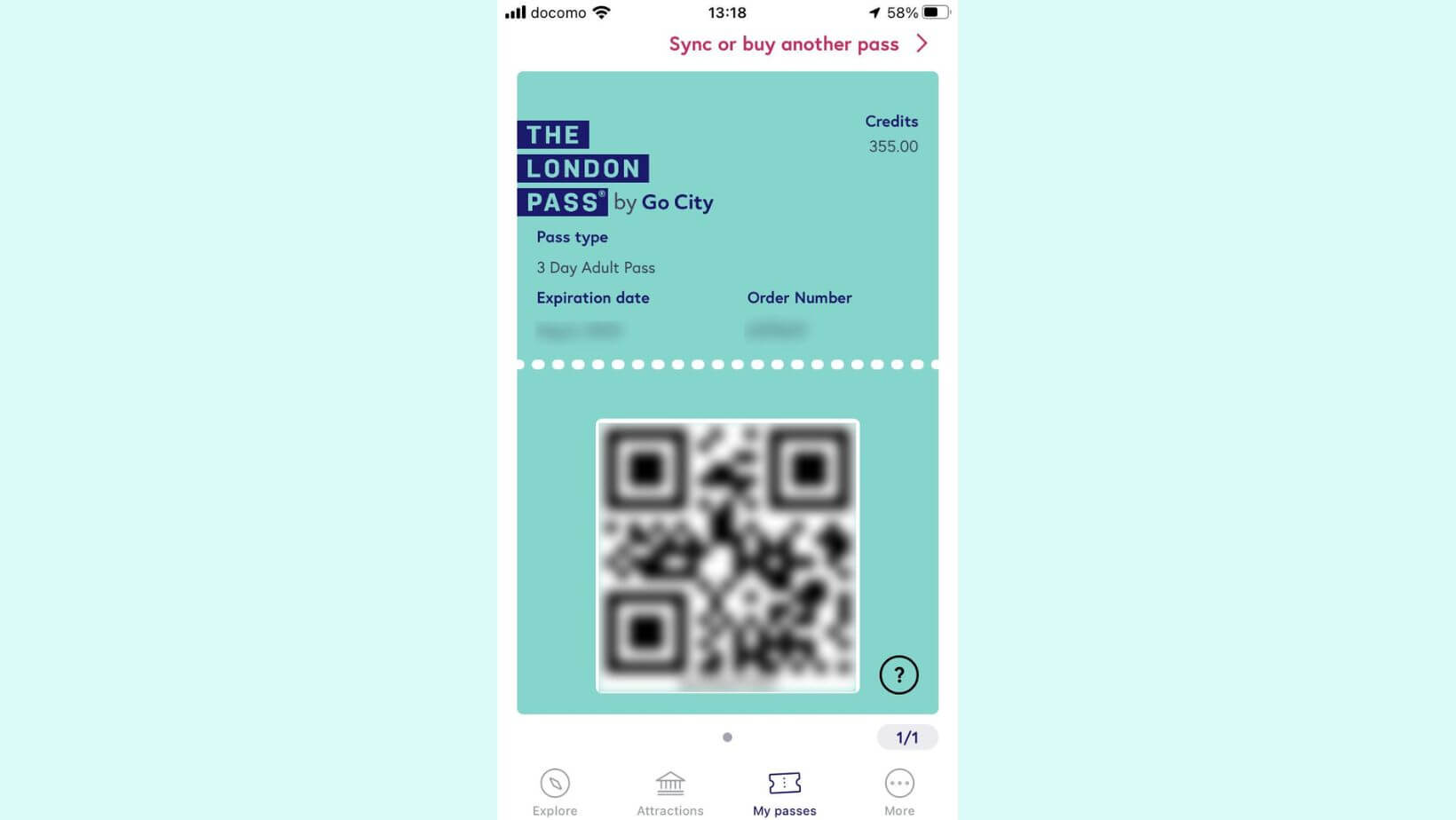 The London Pass QR code